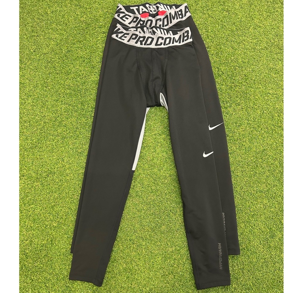 Nike Pro‎ Combat Hyperwarm Mens Compression Tights 2 Pack Black Large 445007-010
